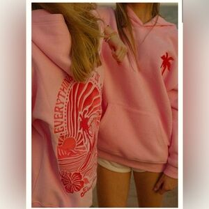 Pink Palm Puff “Everything Comes in Waves” Hoodie